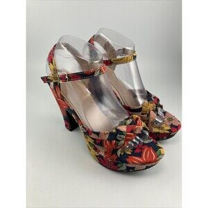 Womens Ladie Office London Floral strappy healed Shoes Size EU39 Party Wedding